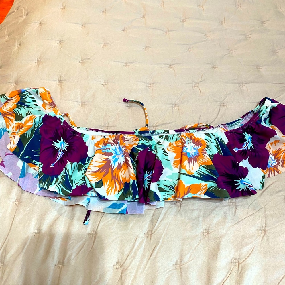 Altard state swim floral off the shoulder bikini top size large